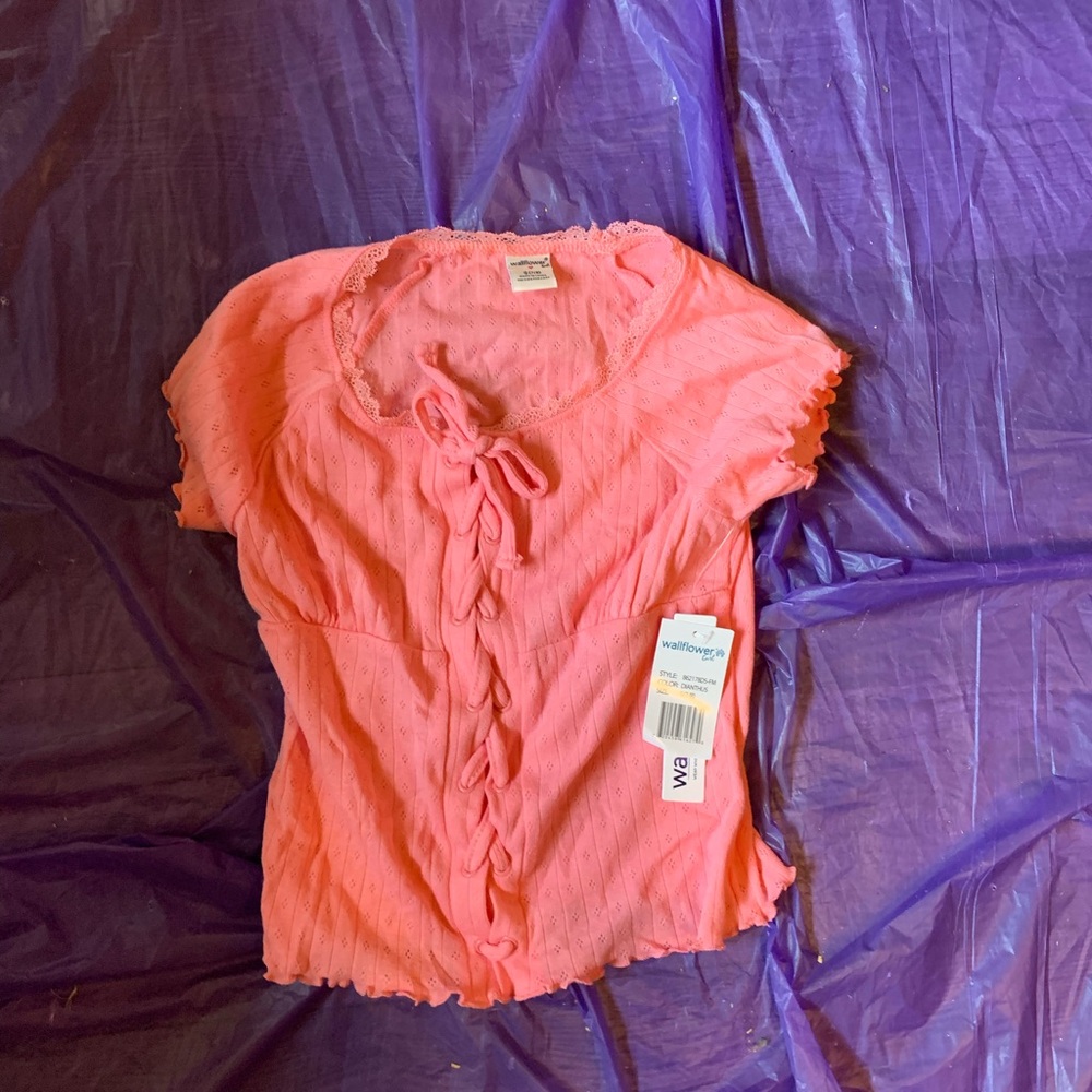 Wildflowers Pink Ruched Ruffled Tee